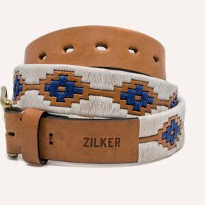 Zilker "Cowboy" Belt - Blue and White - Size 34